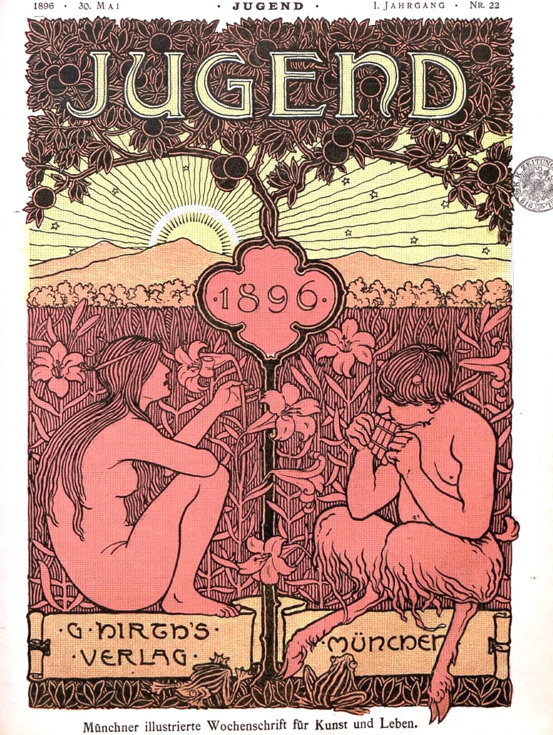 Hans Pfaff - Cover of  "Die Jugend" magazine (30 May 1896 edition) 