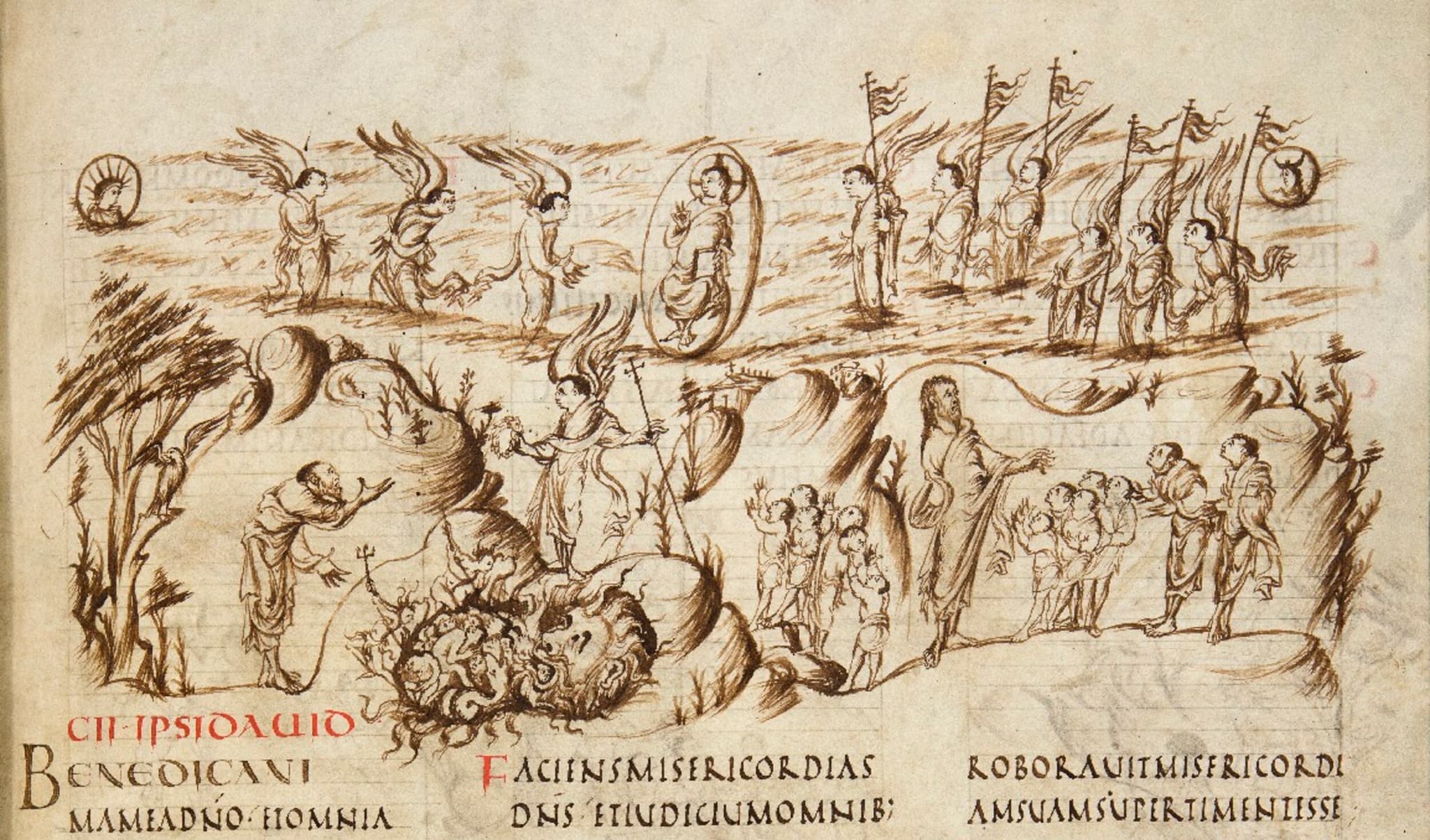  Anonymous - Illstration at start of Psalm 102, from the Utrecht Psalter