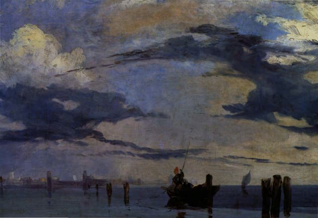Richard Parkes Bonington - View of the Lagoon Near Venice